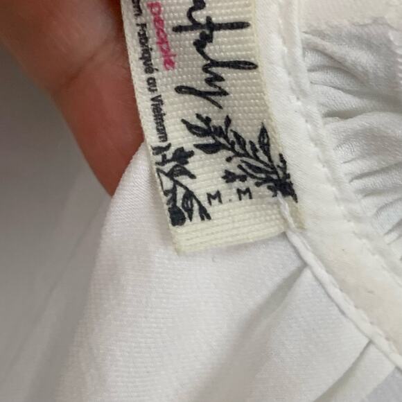 Intimately Free People White Body Suit Blousy Flowy Long Sleeve All Tucks - Picture 5 of 9